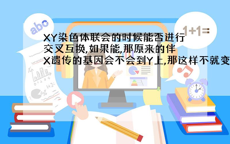 XY染色体联会的时候能否进行交叉互换,如果能,那原来的伴X遗传的基因会不会到Y上,那这样不就变成伴Y遗传了?