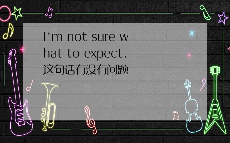 I'm not sure what to expect.这句话有没有问题