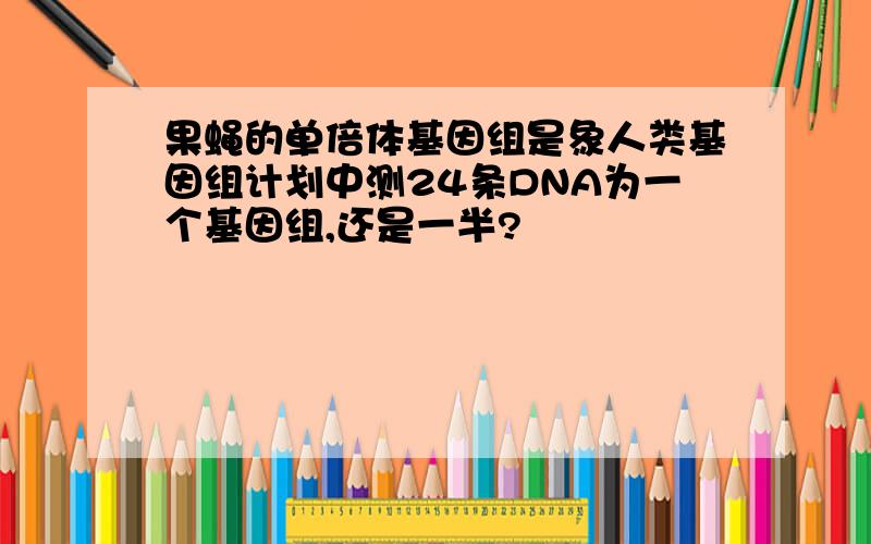 果蝇的单倍体基因组是象人类基因组计划中测24条DNA为一个基因组,还是一半?