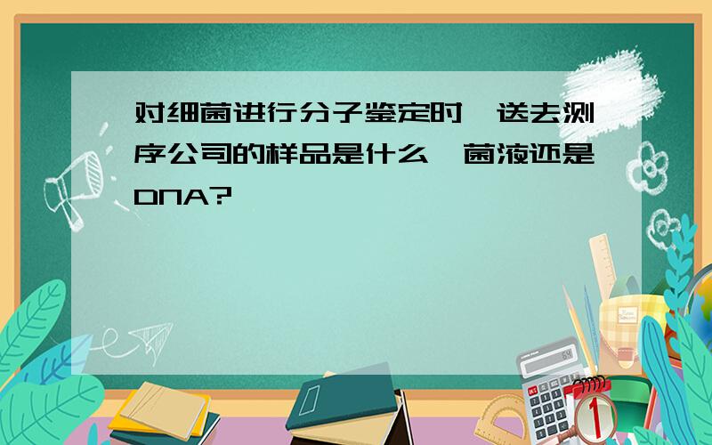 对细菌进行分子鉴定时,送去测序公司的样品是什么,菌液还是DNA?