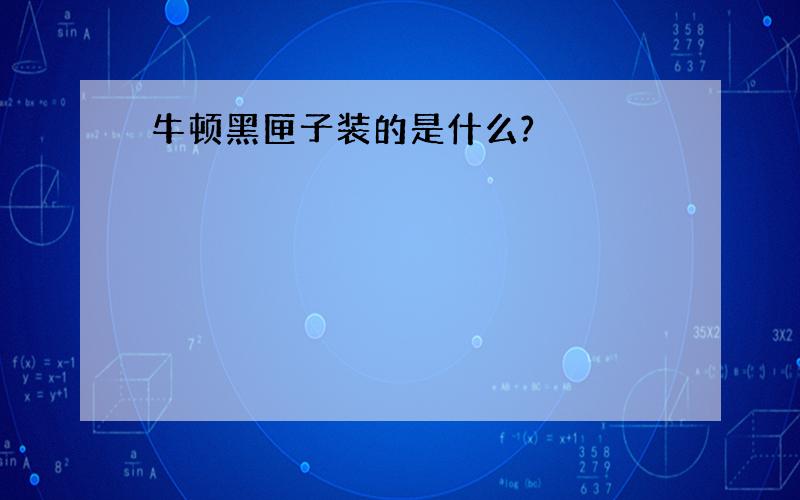 牛顿黑匣子装的是什么?