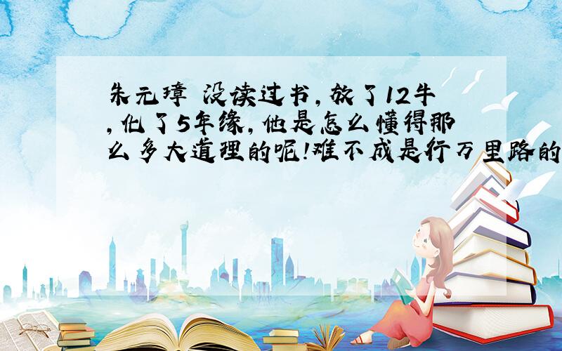 朱元璋 没读过书,放了12牛,化了5年缘,他是怎么懂得那么多大道理的呢!难不成是行万里路的关系