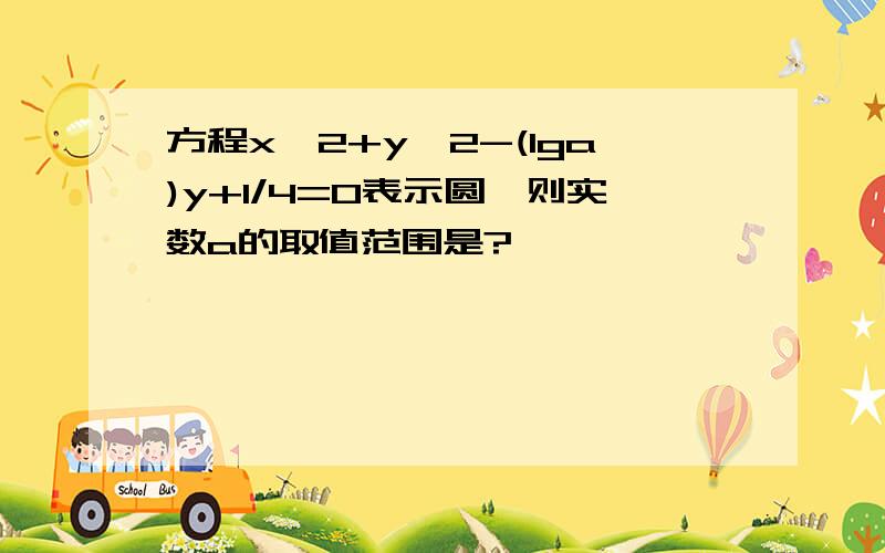 方程x^2+y^2-(lga)y+1/4=0表示圆,则实数a的取值范围是?