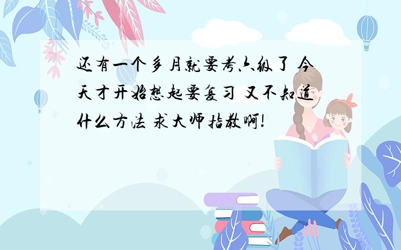 还有一个多月就要考六级了 今天才开始想起要复习 又不知道什么方法 求大师指教啊!