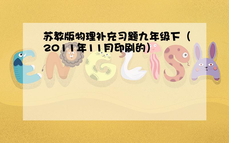 苏教版物理补充习题九年级下（2011年11月印刷的）