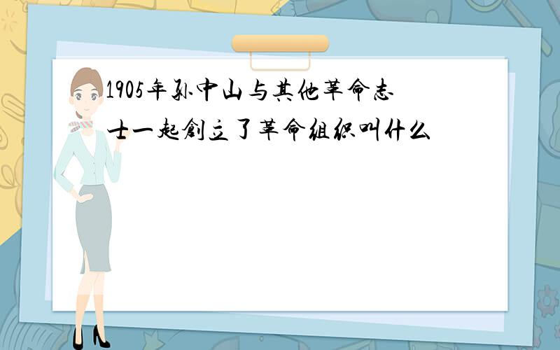 1905年孙中山与其他革命志士一起创立了革命组织叫什么