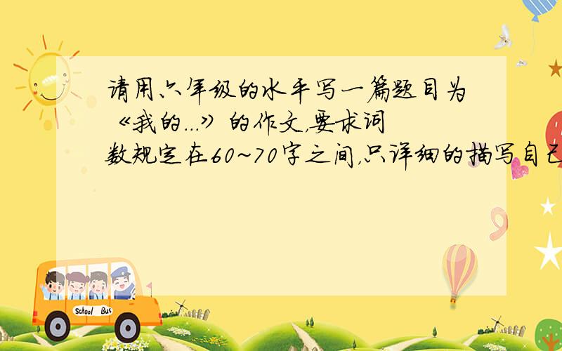 请用六年级的水平写一篇题目为《我的...》的作文，要求词数规定在60~70字之间，只详细的描写自己的一个家人就可以了-