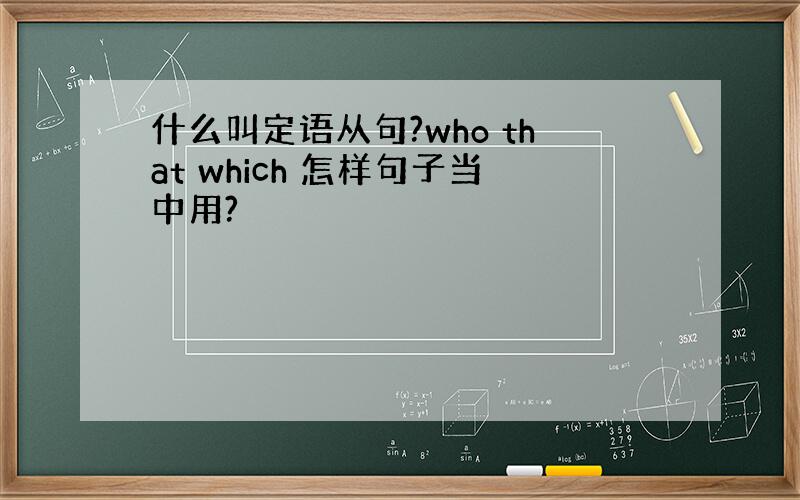 什么叫定语从句?who that which 怎样句子当中用?