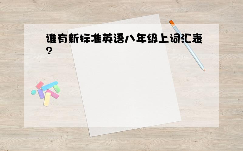 谁有新标准英语八年级上词汇表?