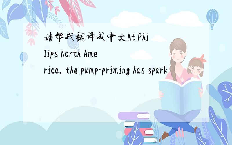 请帮我翻译成中文At Philips North America, the pump-priming has spark