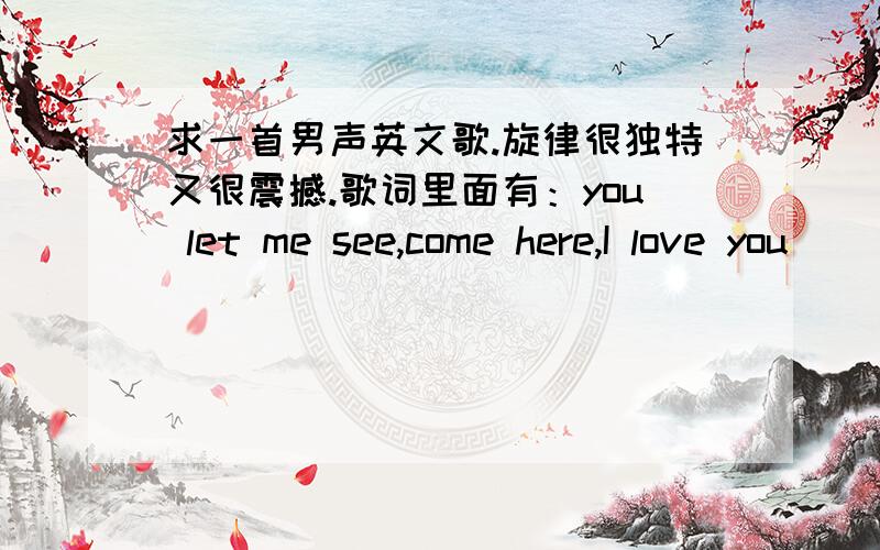 求一首男声英文歌.旋律很独特又很震撼.歌词里面有：you let me see,come here,I love you