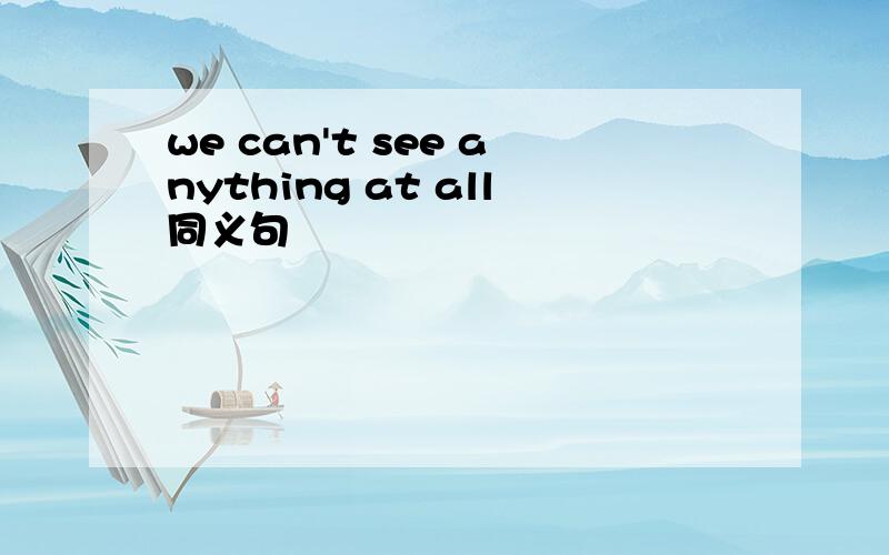 we can't see anything at all同义句