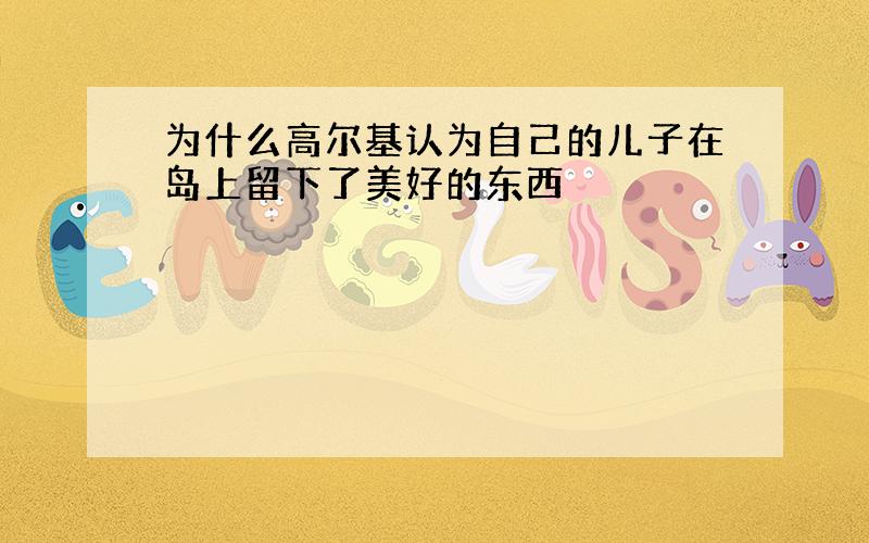 为什么高尔基认为自己的儿子在岛上留下了美好的东西