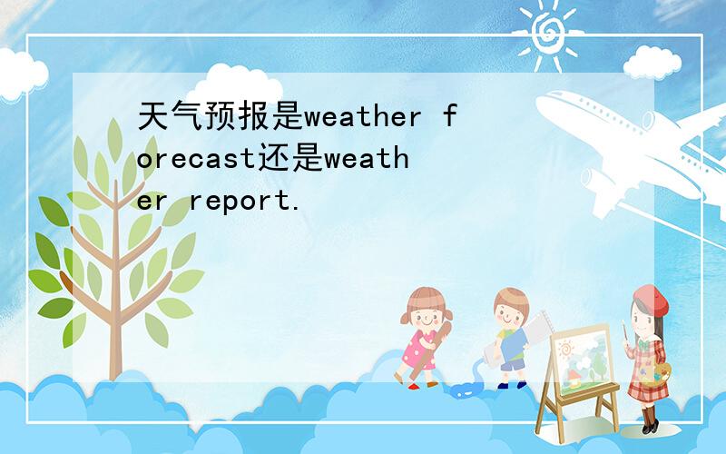 天气预报是weather forecast还是weather report.