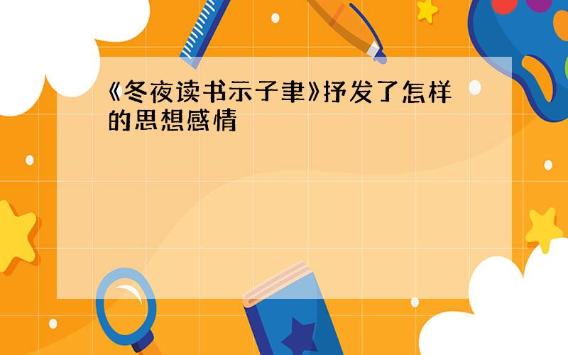 《冬夜读书示子聿》抒发了怎样的思想感情