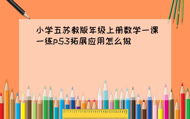 小学五苏教版年级上册数学一课一练p53拓展应用怎么做