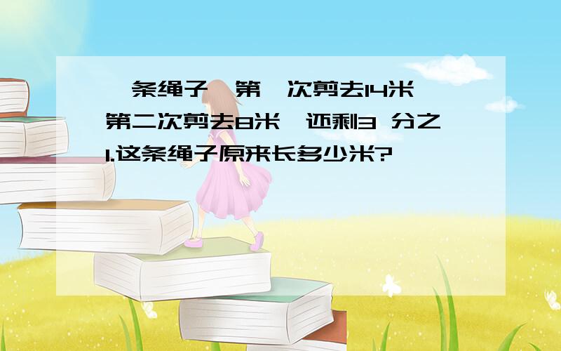 一条绳子,第一次剪去14米,第二次剪去8米,还剩3 分之1.这条绳子原来长多少米?