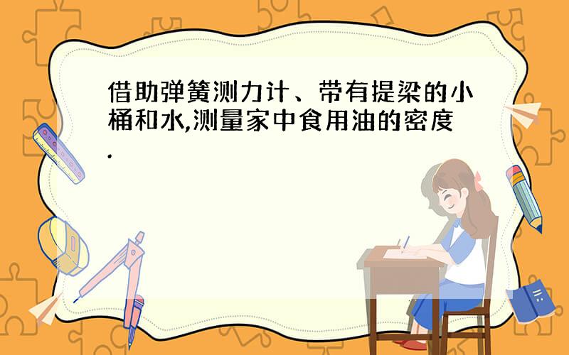 借助弹簧测力计、带有提梁的小桶和水,测量家中食用油的密度.