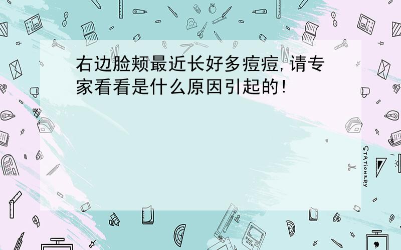 右边脸颊最近长好多痘痘,请专家看看是什么原因引起的!