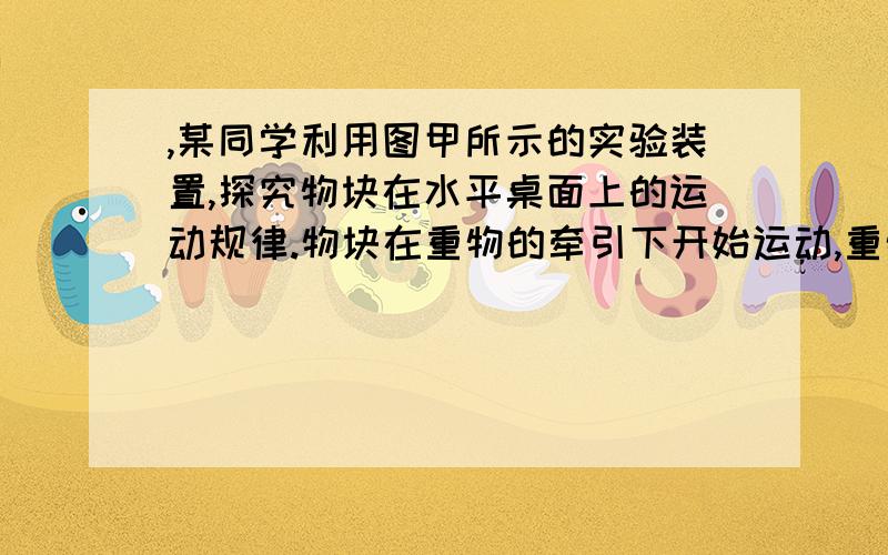 ,某同学利用图甲所示的实验装置,探究物块在水平桌面上的运动规律.物块在重物的牵引下开始运动,重物落地后