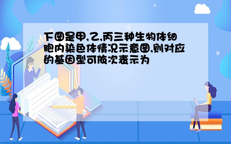 下图是甲,乙,丙三种生物体细胞内染色体情况示意图,则对应的基因型可依次表示为