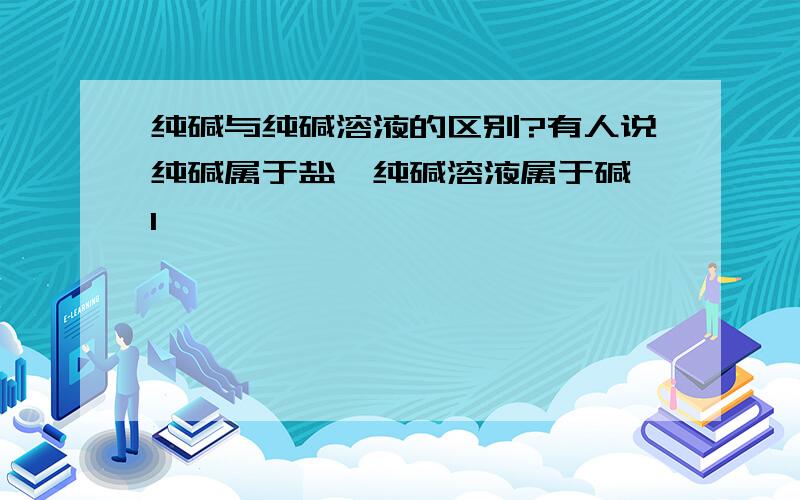 纯碱与纯碱溶液的区别?有人说纯碱属于盐,纯碱溶液属于碱,1