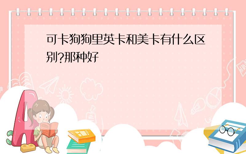 可卡狗狗里英卡和美卡有什么区别?那种好