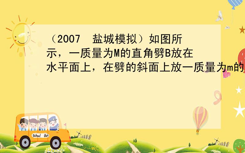 （2007•盐城模拟）如图所示，一质量为M的直角劈B放在水平面上，在劈的斜面上放一质量为m的物体A，用一沿斜面向上的力F