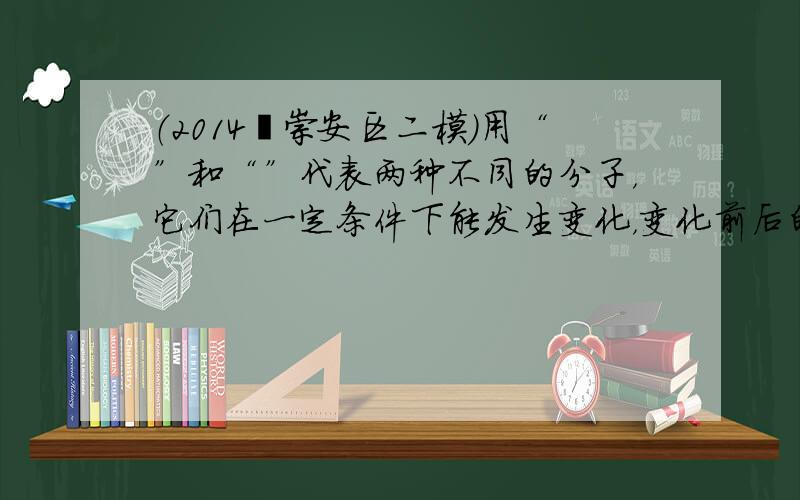 （2014•崇安区二模）用“”和“”代表两种不同的分子，它们在一定条件下能发生变化，变化前后的模拟模型如图所示，下列说法