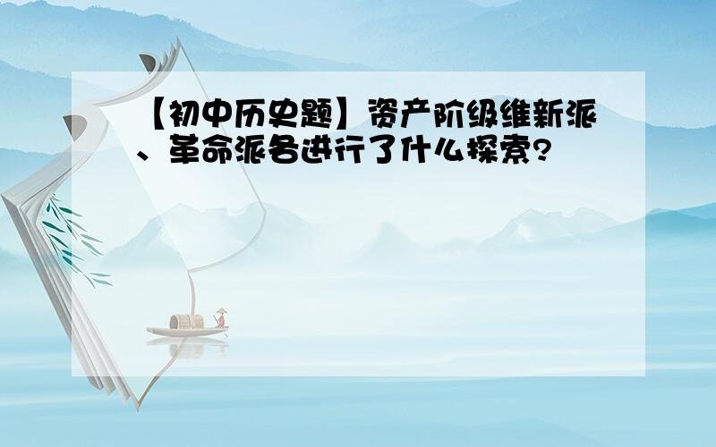 【初中历史题】资产阶级维新派、革命派各进行了什么探索?