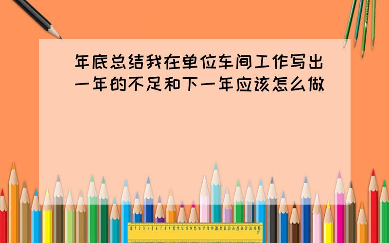 年底总结我在单位车间工作写出一年的不足和下一年应该怎么做