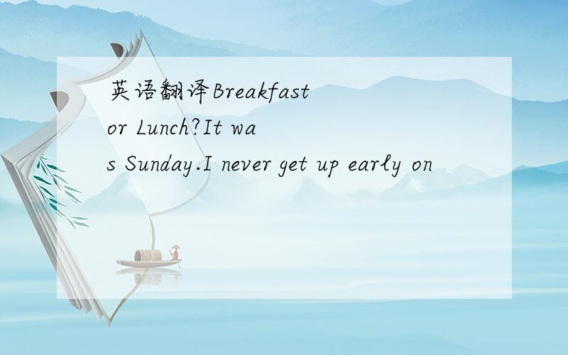 英语翻译Breakfast or Lunch?It was Sunday.I never get up early on