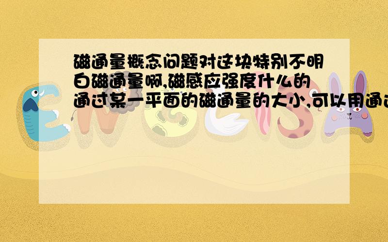 磁通量概念问题对这块特别不明白磁通量啊,磁感应强度什么的通过某一平面的磁通量的大小,可以用通过这个平面的磁感线的条数的多