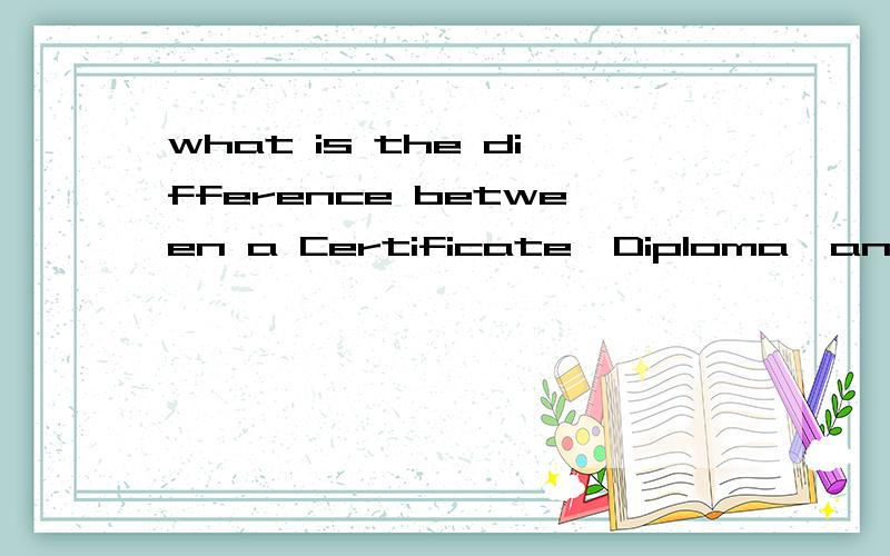 what is the difference between a Certificate,Diploma,and a D