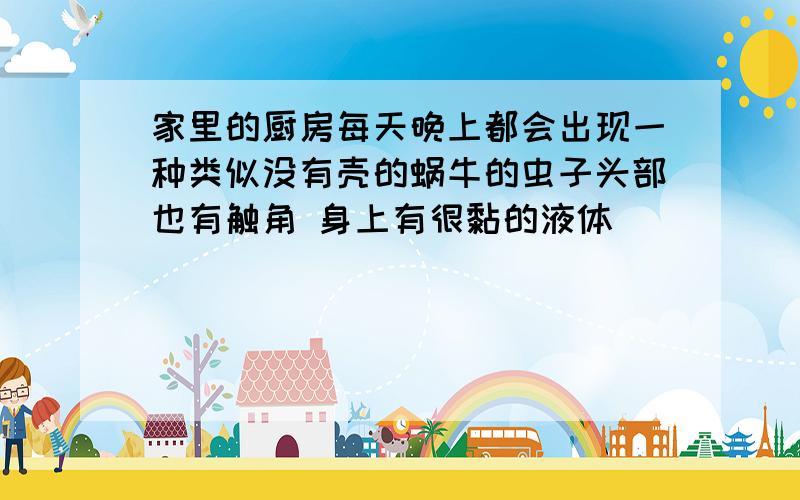 家里的厨房每天晚上都会出现一种类似没有壳的蜗牛的虫子头部也有触角 身上有很黏的液体