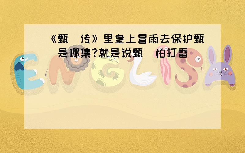 《甄嬛传》里皇上冒雨去保护甄嬛是哪集?就是说甄嬛怕打雷