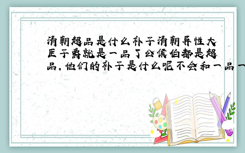 清朝超品是什么补子清朝异性大臣子爵就是一品了公侯伯都是超品,他们的补子是什么呢不会和一品一样的仙鹤和麒麟吧宗室的辅国公镇