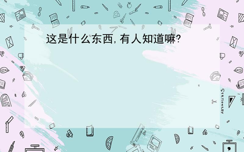 这是什么东西,有人知道嘛?