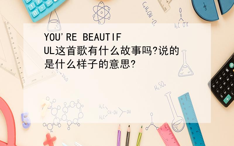 YOU'RE BEAUTIFUL这首歌有什么故事吗?说的是什么样子的意思?