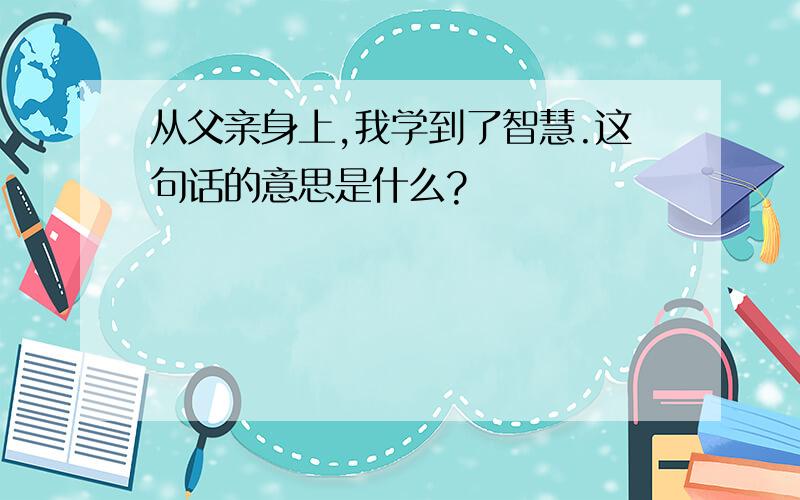 从父亲身上,我学到了智慧.这句话的意思是什么?