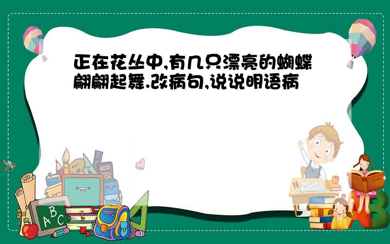 正在花丛中,有几只漂亮的蝴蝶翩翩起舞.改病句,说说明语病