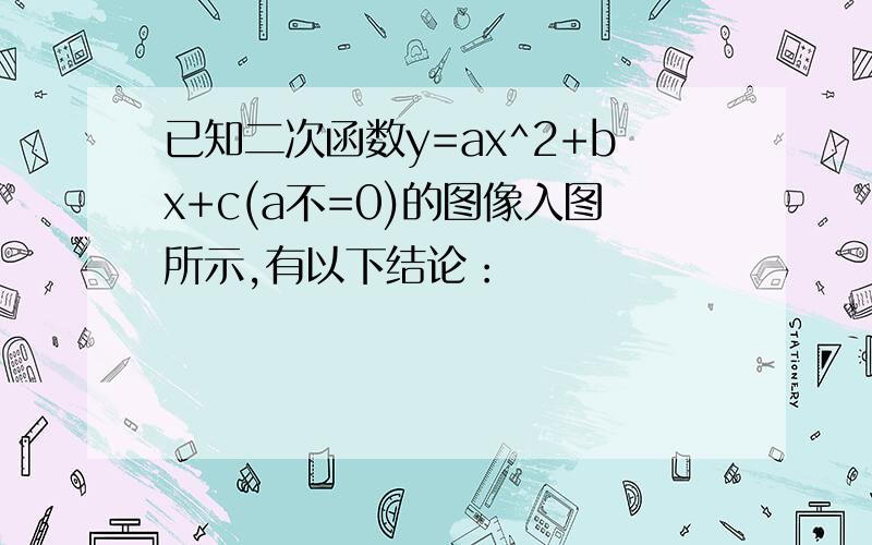 已知二次函数y=ax^2+bx+c(a不=0)的图像入图所示,有以下结论：