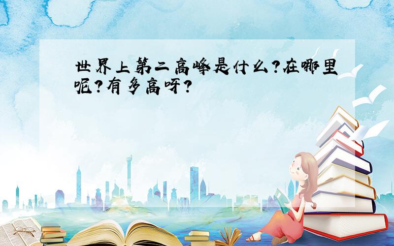 世界上第二高峰是什么?在哪里呢?有多高呀?