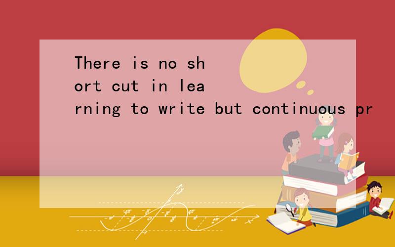 There is no short cut in learning to write but continuous pr