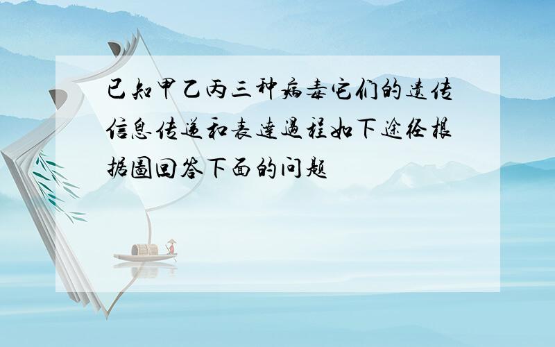 已知甲乙丙三种病毒它们的遗传信息传递和表达过程如下途径根据图回答下面的问题