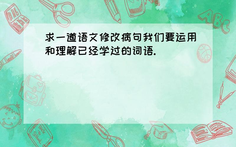 求一道语文修改病句我们要运用和理解已经学过的词语.