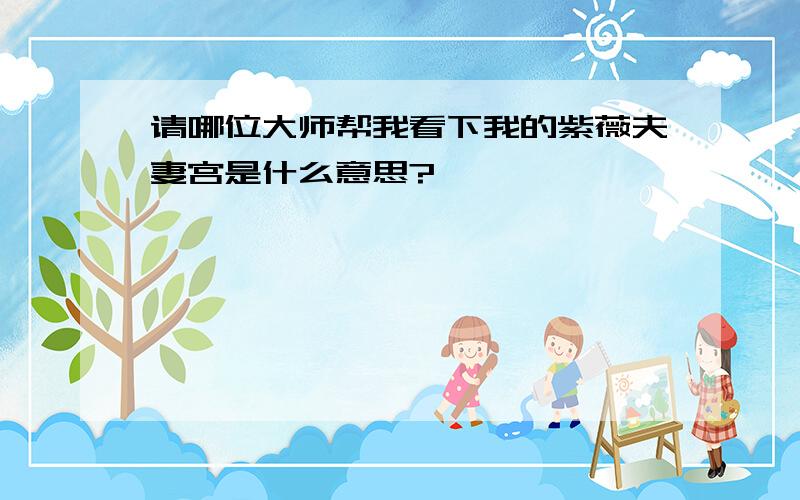 请哪位大师帮我看下我的紫薇夫妻宫是什么意思?