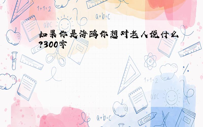 如果你是海鸥你想对老人说什么?300字