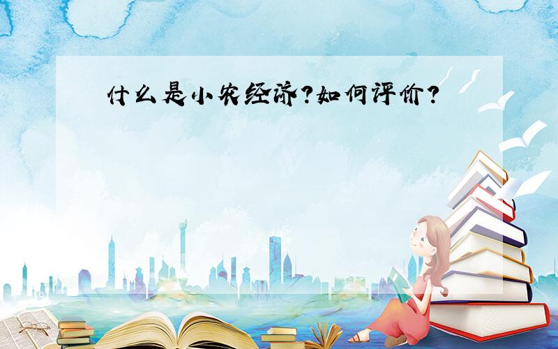 什么是小农经济?如何评价?