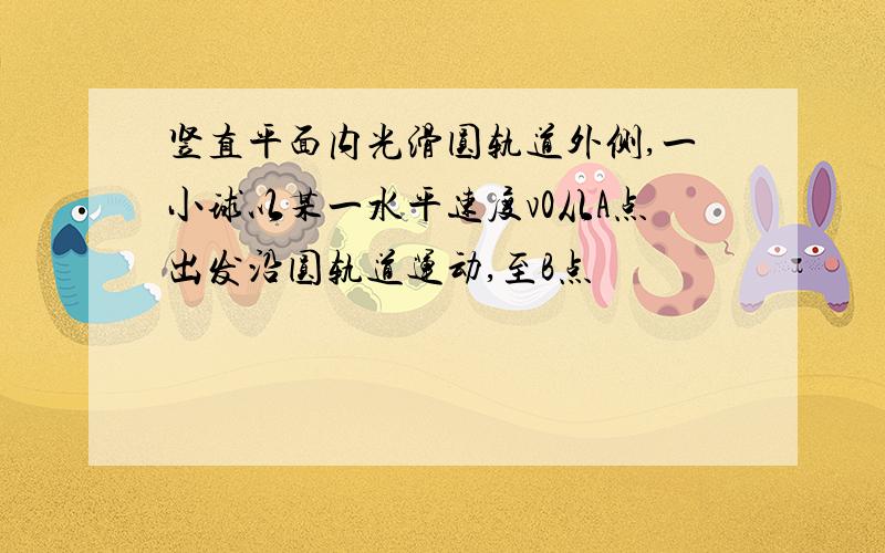 竖直平面内光滑圆轨道外侧,一小球以某一水平速度v0从A点出发沿圆轨道运动,至B点